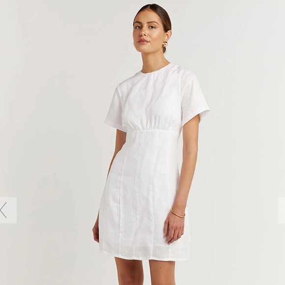 DISSH | Dresses | Nwot 12 Dissh Nova White Linen Mini Dress | Poshmark